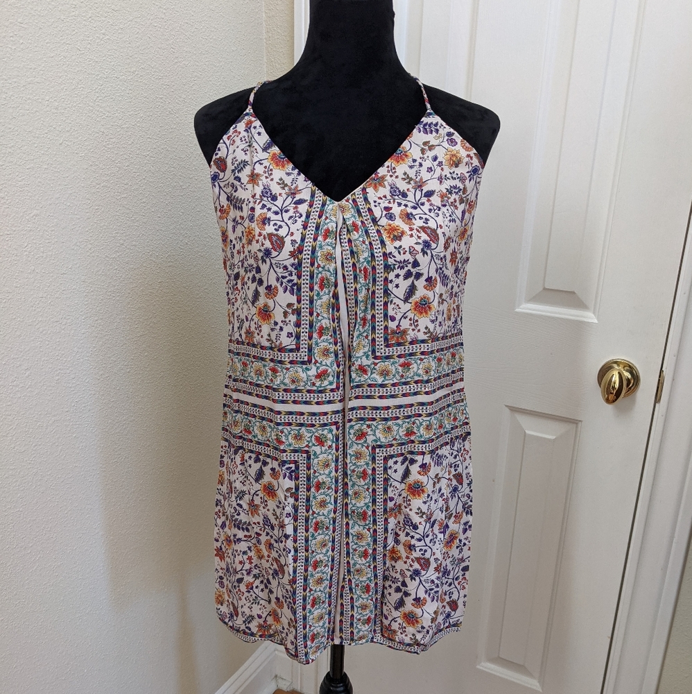 Lavender brown Floral mini dress S